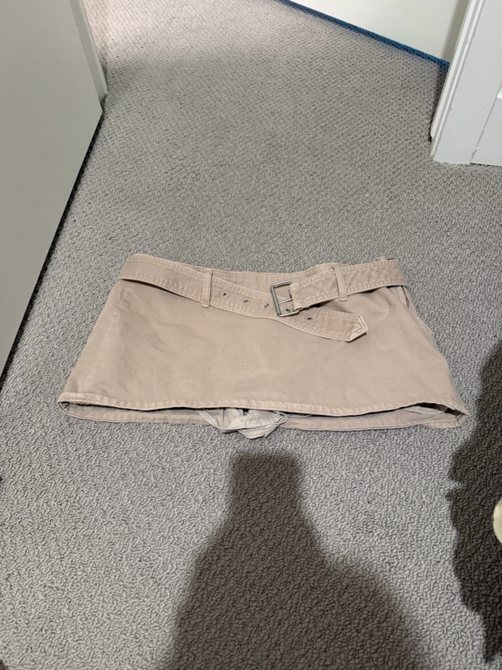 Abercrombie & Fitch Neutral Tan Mini Skirt with Integrated Tie